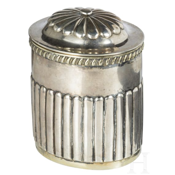 A Russian silver can with cover, St. Petersburg, Anton Christian Iwersen, 1829