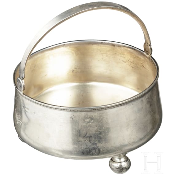 A partially gilt Russian silver bowl, Vasili Semenov, 1896 - 1908