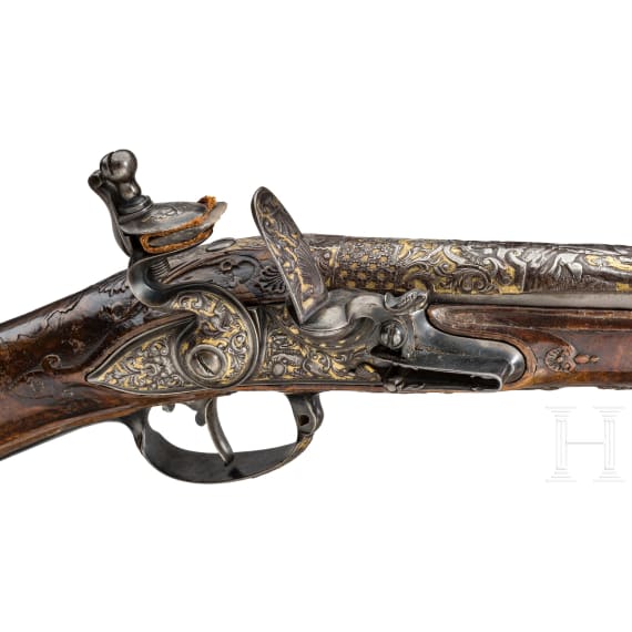 A splendid South German flintlock rifle, circa 1730/40