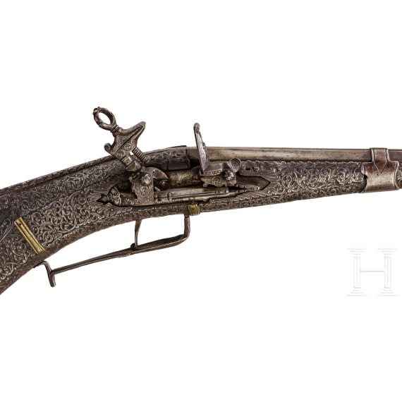 An iron-cut Sardinian flintlock rifle, 18th century