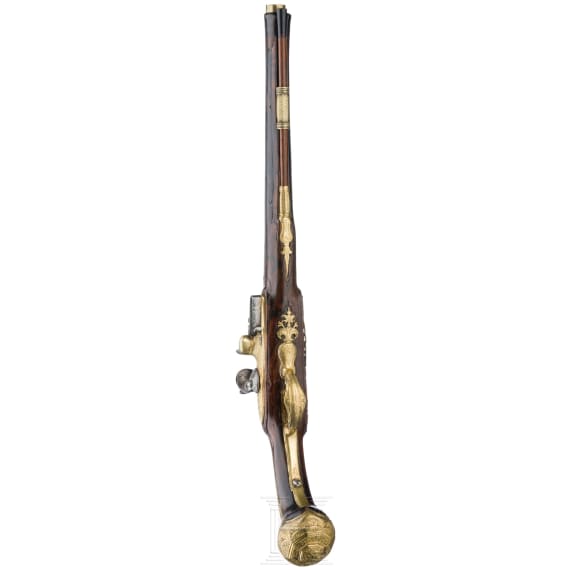 A distinguished flintlock pistol with a brass barrel, Joseph Kullnig of Ferlach, circa 1710