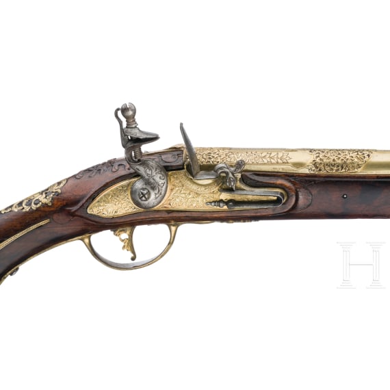 A distinguished flintlock pistol with a brass barrel, Joseph Kullnig of Ferlach, circa 1710