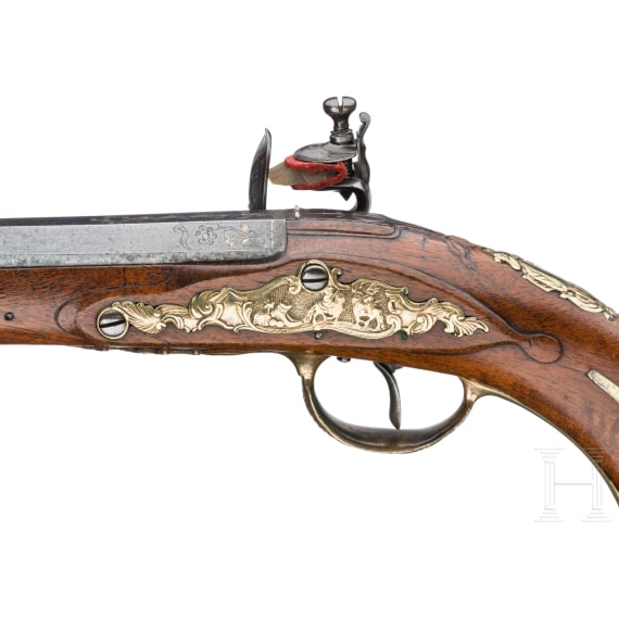 A pair of flintlock pistols, Thaddäus Poltz, Karlovy Vary, circa 1780