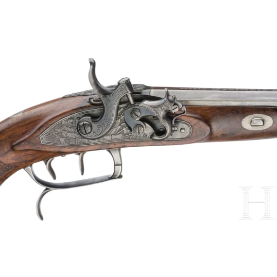 Ein Paar Zündpillen-Scheibenpistolen, Joseph Contriner, Wien, um 1840