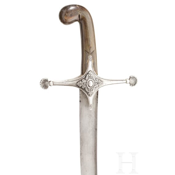 A silver-mounted Ottoman shamshir, 19th century