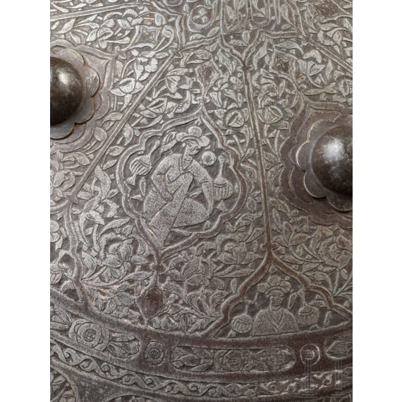 A Persian kulah khud and sipar (round shield), 19th century