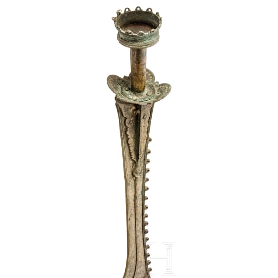A rare South Indian bronze temple sword, Kerala, 15th - 17th century
