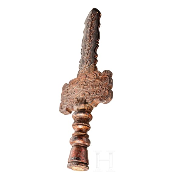 A pair of Chinese ceremonial polearms, 19th century