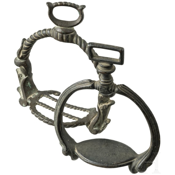 Two French or German bronze stirrups, 16th and 17th century