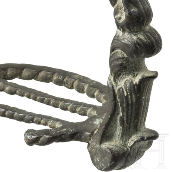 Two French or German bronze stirrups, 16th and 17th century