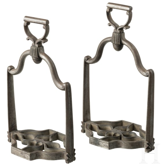 A pair of French iron stirrups, 2nd half of the 17th century