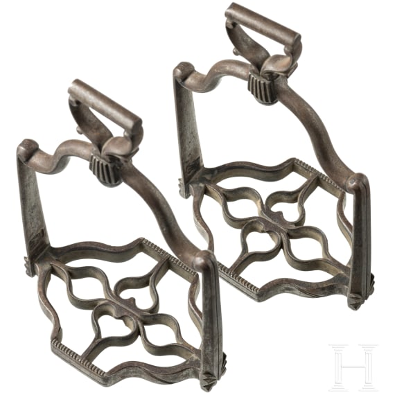 A pair of French iron stirrups, 2nd half of the 17th century