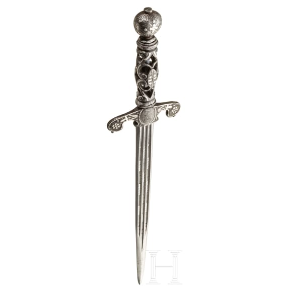 Dolch mit silbereingelegtem Griff, deutsch, um 1650