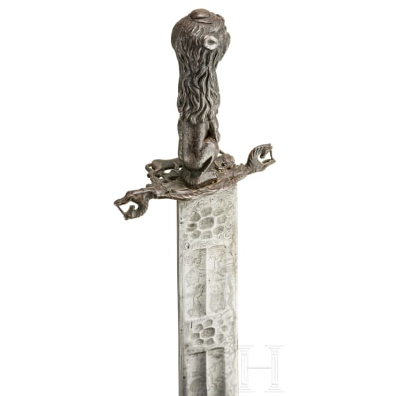 Bedeutende, eisengeschnittene Waidpraxe, Umkreis Gottfried Leygebe, Berlin, datiert 1669
