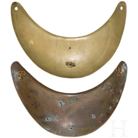 Two M 1830 gorgets for officers of the Garde Nationale