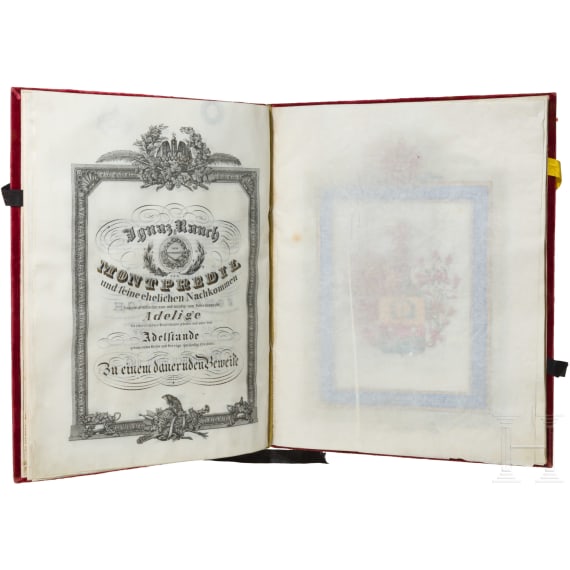 Emperor Ferdinand I. of Austria - a diploma of nobilty "von Montpredil", dated 16th Hornung (February) 1839