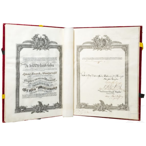 Emperor Ferdinand I. of Austria - a diploma of nobilty "von Montpredil", dated 16th Hornung (February) 1839