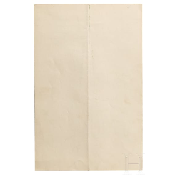 Emperor Franz Joseph I of Austria - a handwritten and initialled reply, dated "Schönbrunn, am 25. März 1914"