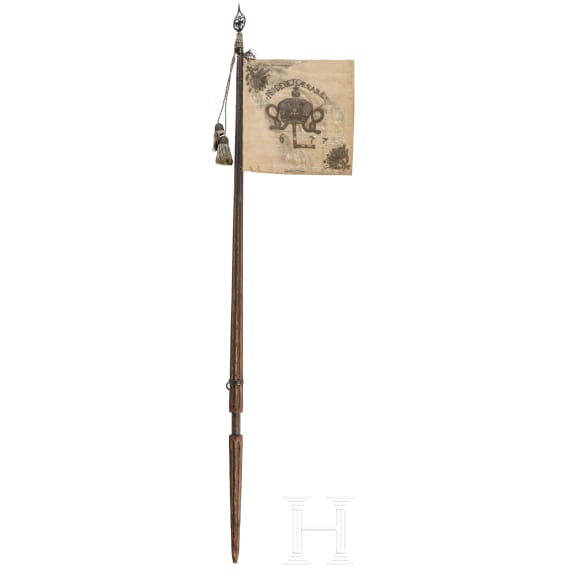A cuirassier life standard with pole, pole top and tassels from the reign of Emperor Leopold I of Austria, 1658 &ndash; 1705