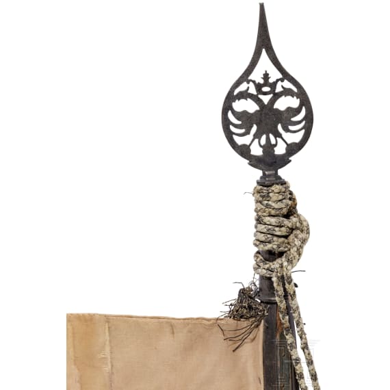 A cuirassier life standard with pole, pole top and tassels from the reign of Emperor Leopold I of Austria, 1658 &ndash; 1705