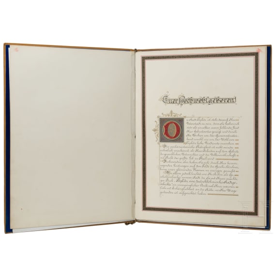 Hermann Hallwich (1838 - 1913) - a luxurious honorary citizenship document, 1886