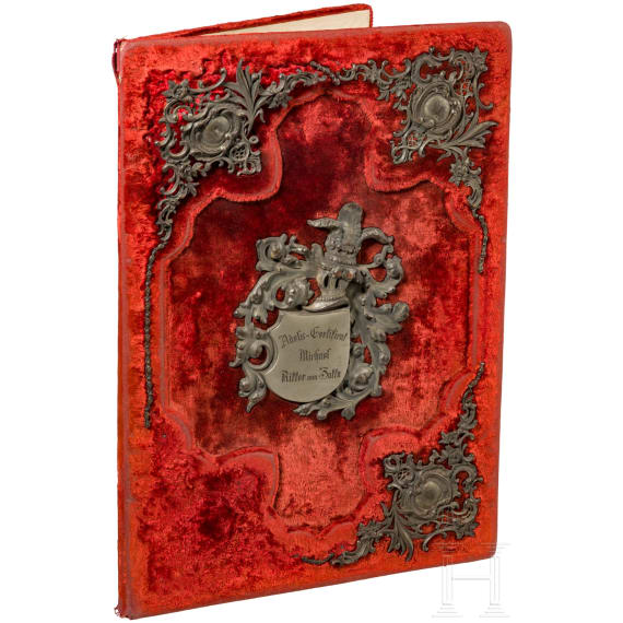 A certificate of nobility of the Duchy of Bukowina for Michael Ritter von Zotta, 1898