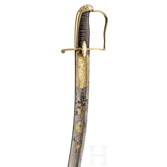 A German lion's head sabre for hussar officers, late 18th century