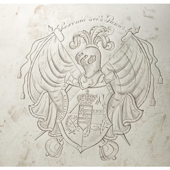 Silberne Geschenkplatte des Göttingen-Corps Saxonia