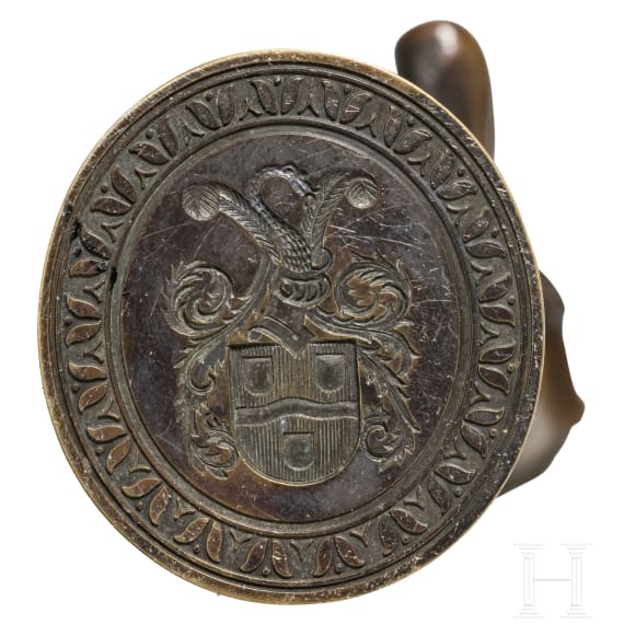 Wilhelm Ritter von Kaulbach (1805 - 1874) - his personal seal in the shape of an infantile satyr with frog