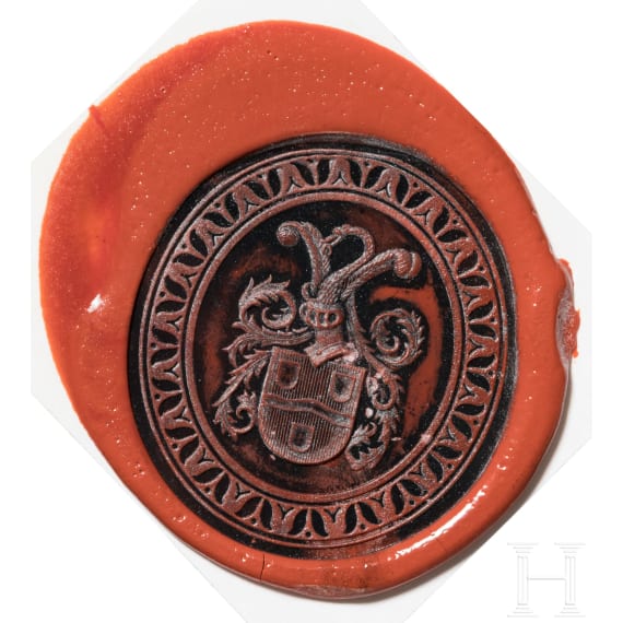 Wilhelm Ritter von Kaulbach (1805 - 1874) - his personal seal in the shape of an infantile satyr with frog