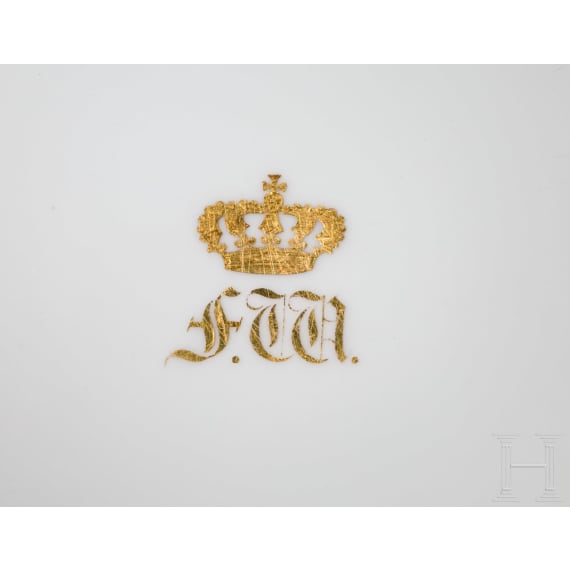 König Friedrich Wilhelm IV. - zwei dreiteilige KPM-Gedecke der königlichen Tafel, 1840 - 1861