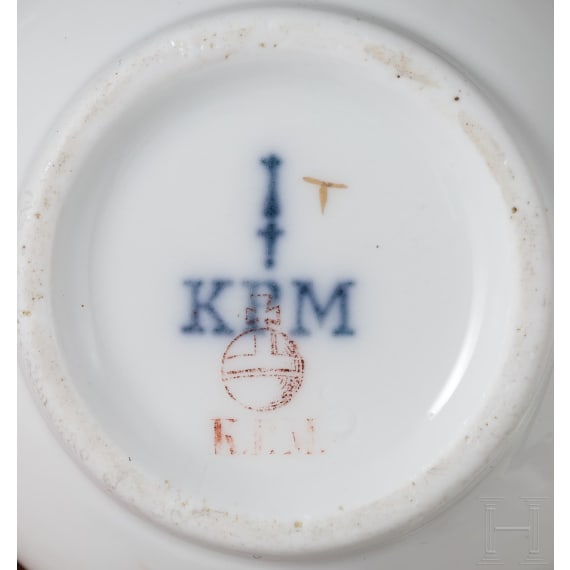 King Friedrich Wilhelm IV - two three-piece KPM table ware sets for the royal table, 1840 - 1861