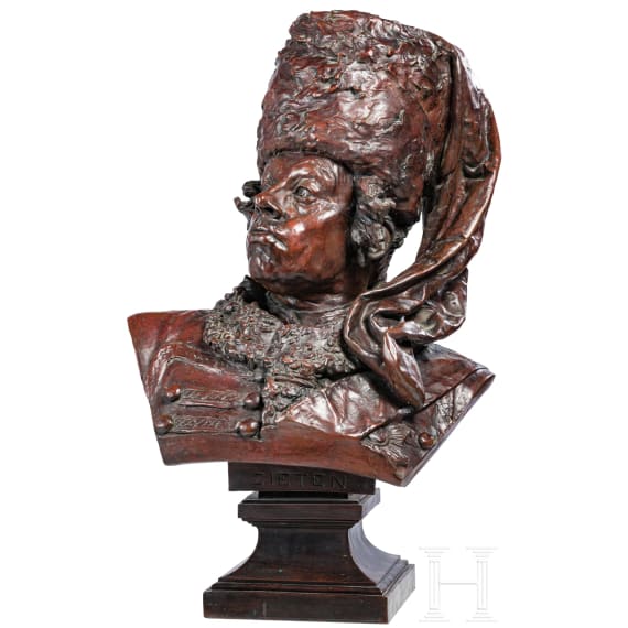 A large bronze bust of General Hans Joachim von Zieten