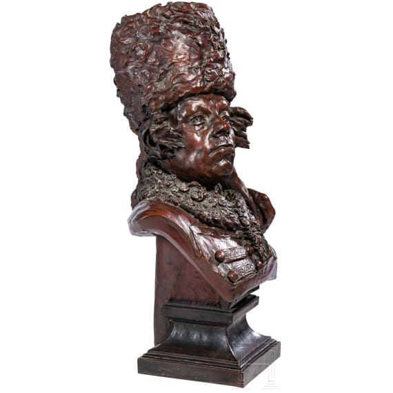 A large bronze bust of General Hans Joachim von Zieten