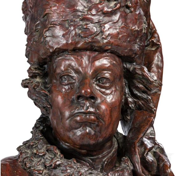 A large bronze bust of General Hans Joachim von Zieten