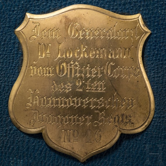 Surgeon General Dr. Lockemann - a farewell album from the officers of the 2nd Hanoverian Dragoon Regiment No. 16, presumably 1881