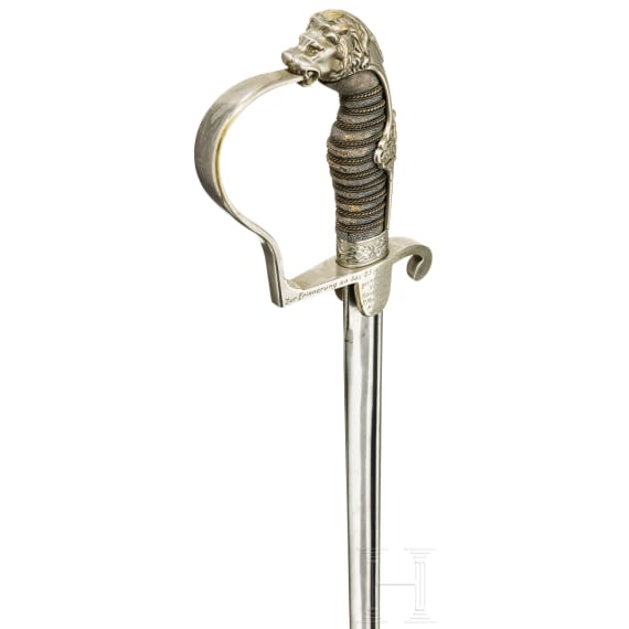 A Saxon lion's head gift sword, early 20th century