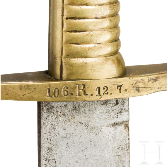 An infantry fascine knife M 1845 of the IR 106