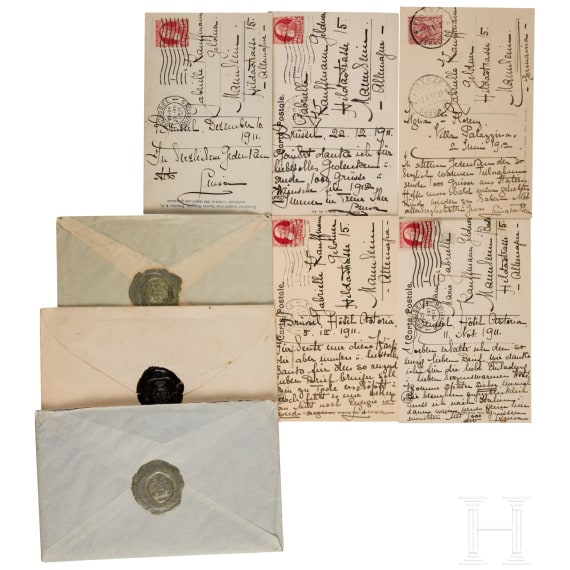 Luise of Austria-Tuscany (1870 - 1947) - handwritten documents in leather case