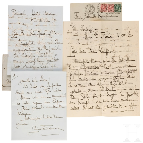 Luise of Austria-Tuscany (1870 - 1947) - handwritten documents in leather case