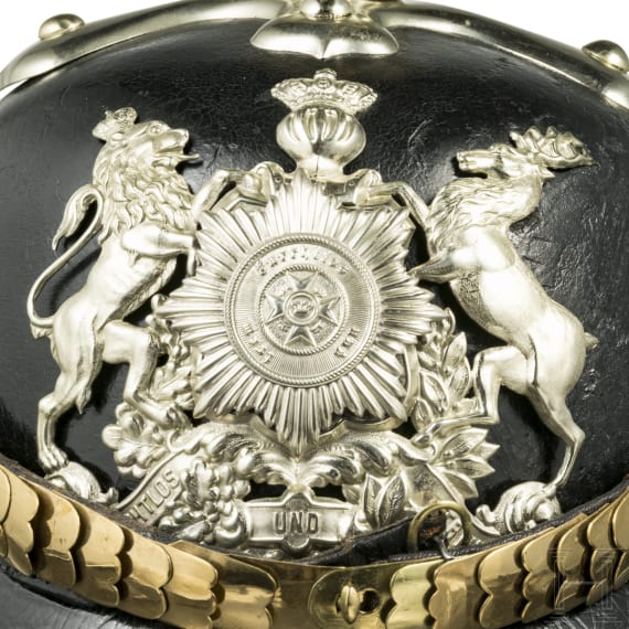 A helmet M 1867 for enlisted men in the Dragoon Regiment "K&ouml;nig" (2nd W&uuml;rttembergian) No. 26