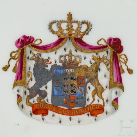 King Wilhelm I of W&uuml;rttemberg (1781 - 1864) - two KPM dessert plates with the royal coat-of-arms, circa 1816/17