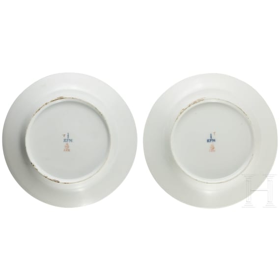 King Wilhelm I of W&uuml;rttemberg (1781 - 1864) - two KPM dessert plates with the royal coat-of-arms, circa 1816/17