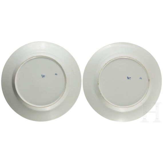 Duke Eugen Erdmann of W&uuml;rttemberg (1820 - 1875) - two diner plates, F&uuml;rstenberg, circa 1850
