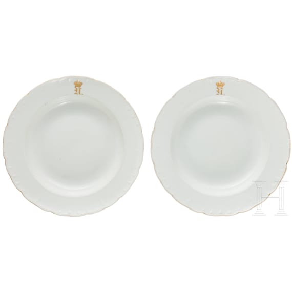 Duke Nikolaus of W&uuml;rttemberg (1833 - 1903) - two KPM soup plates, circa 1860
