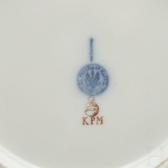 Duke Nikolaus of W&uuml;rttemberg (1833 - 1903) - two KPM soup plates, circa 1860
