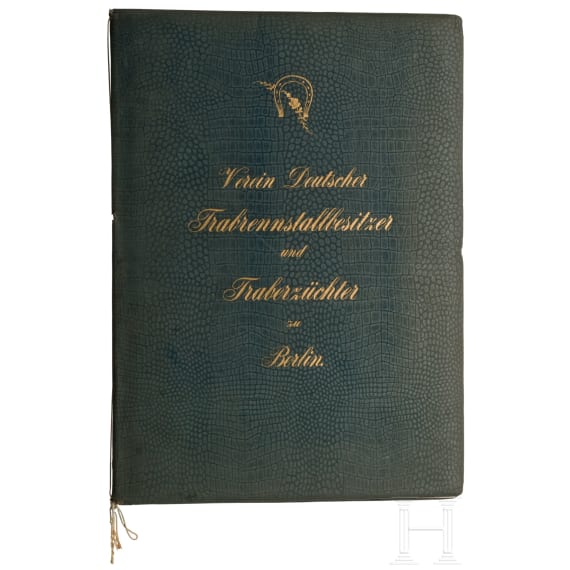 August Graf von Bismarck (1849 - 1920) - a honorary membership document of the "Verein Deutscher Trabrennstallbesitzer und Traberzüchter zu Berlin", 1912