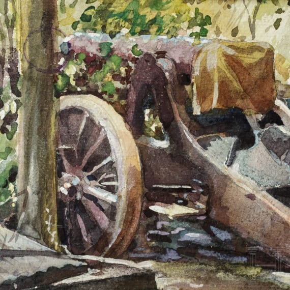Georg Rudolph - A collection of 31 original watercolours and drawings from World War I and his identity card