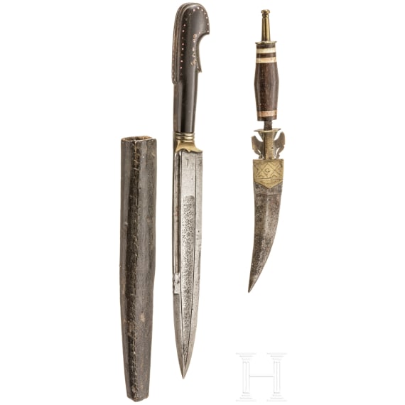 A Balkan Turkish knife, mid-19th century, plus a North African knife