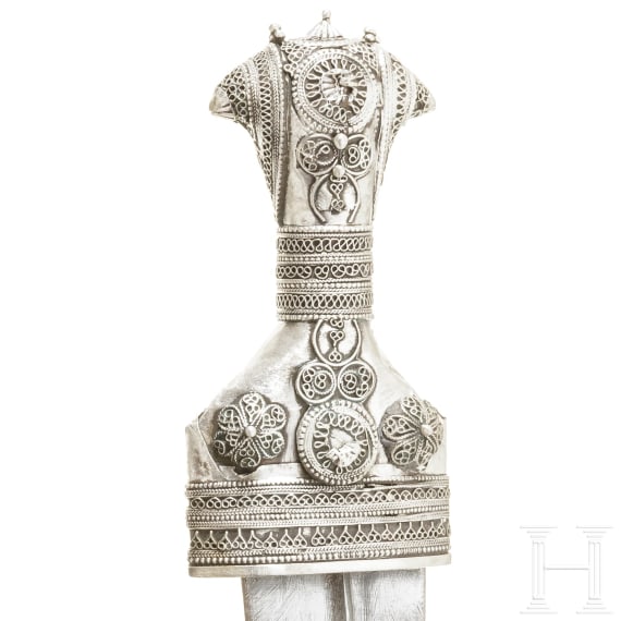 A silver-mounted Saudi-Arabian djambia, 20th century